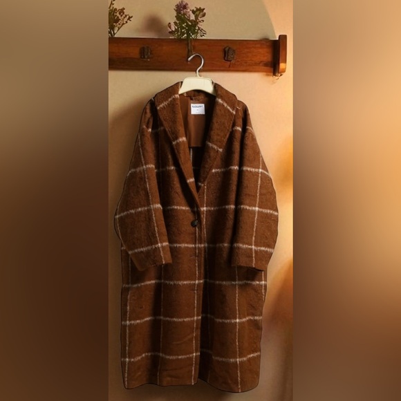 Old Navy 4X Rust Plaid Relaxed Soft-Brushed Overcoat NEW!!! - Picture 5 of 16